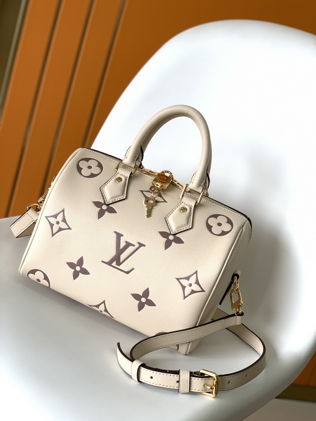 Louis Vuitton White Speedy Bandoulière 25 M58948 